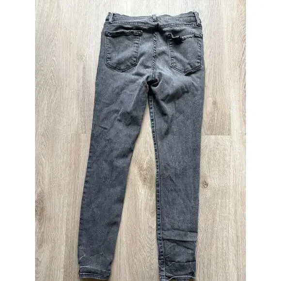 FRAME Le Skinny De Jeanne Crop jeans, women's size 30, black gray, stretch - Picture 6 of 7